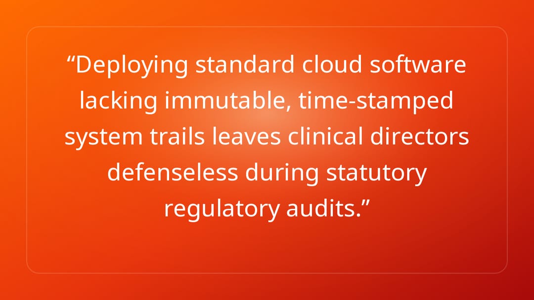 Deploying standard cloud software lacking immutable, time-stamped system trai…
