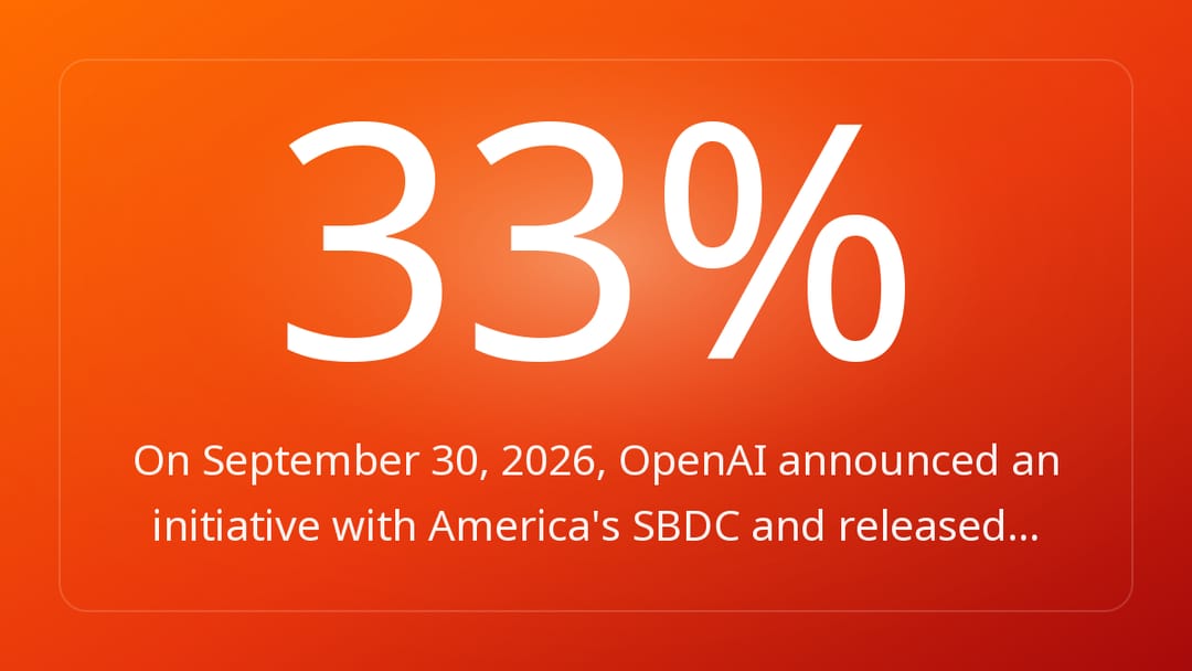 On September 30, 2026, OpenAI announced an initiative with America's SBDC and released…