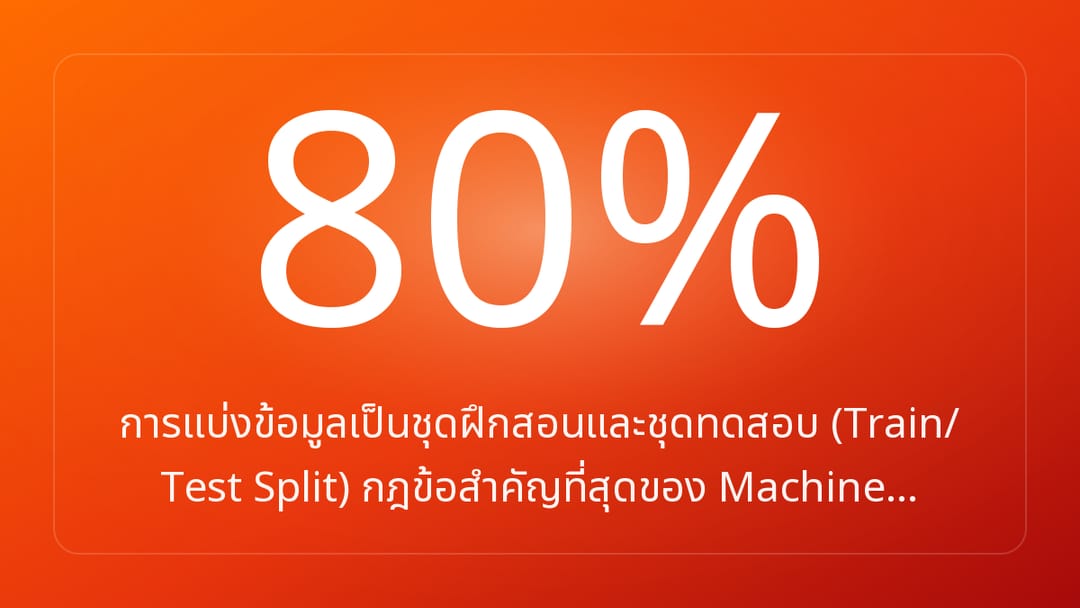 การแบ่งข้อมูลเป็นชุดฝึกสอนและชุดทดสอบ Train/Test Split กฎข้อสำคัญที่สุดของ Machine…