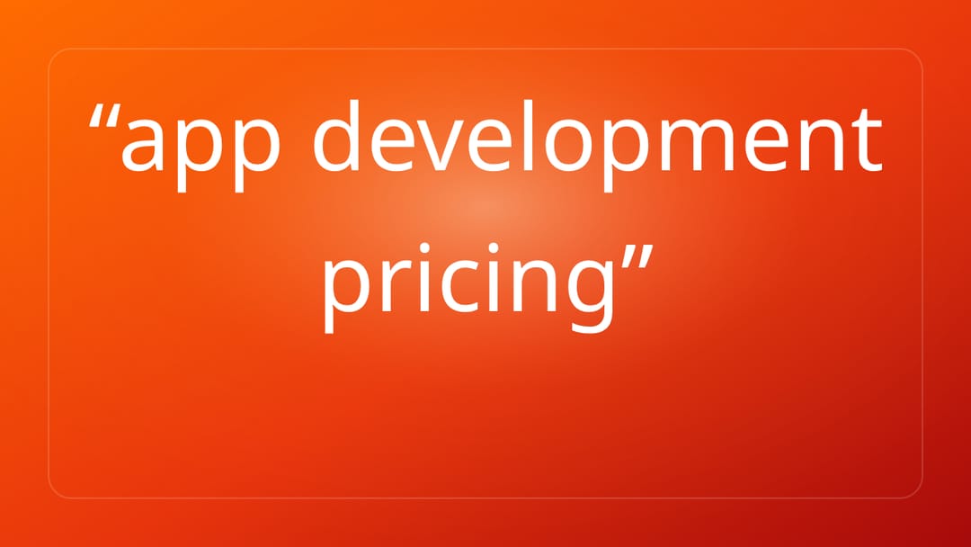 app development pricing