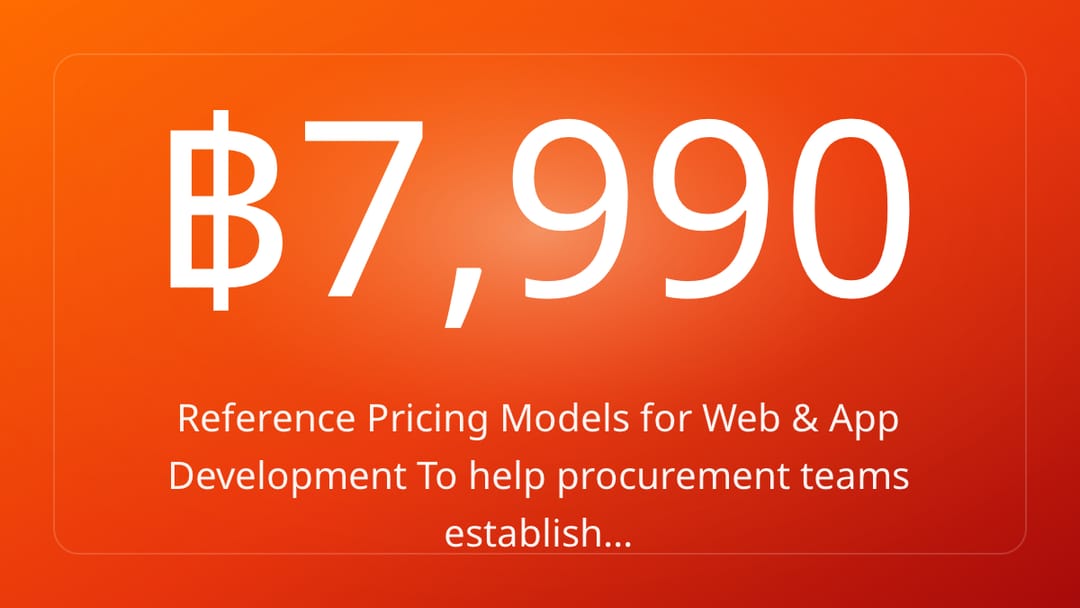 Reference Pricing Models for Web & App Development To help procurement teams establish…