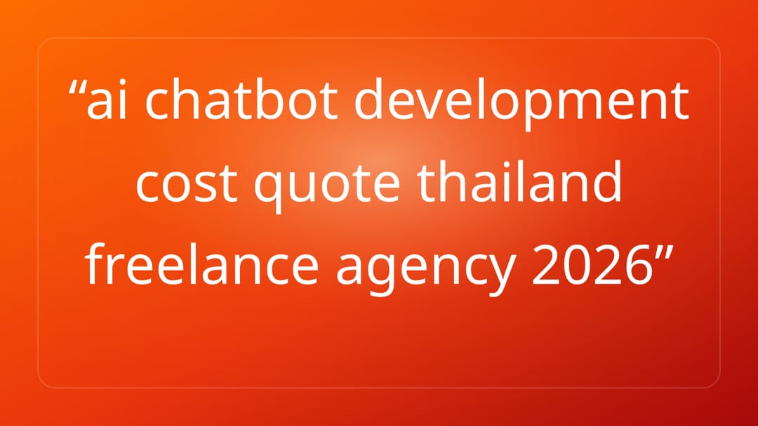 AI chatbot development cost in Thailand, 2026