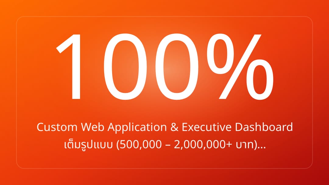 Custom Web Application & Executive Dashboard เต็มรูปแบบ 500,000 – 2,000,000+ บาท…