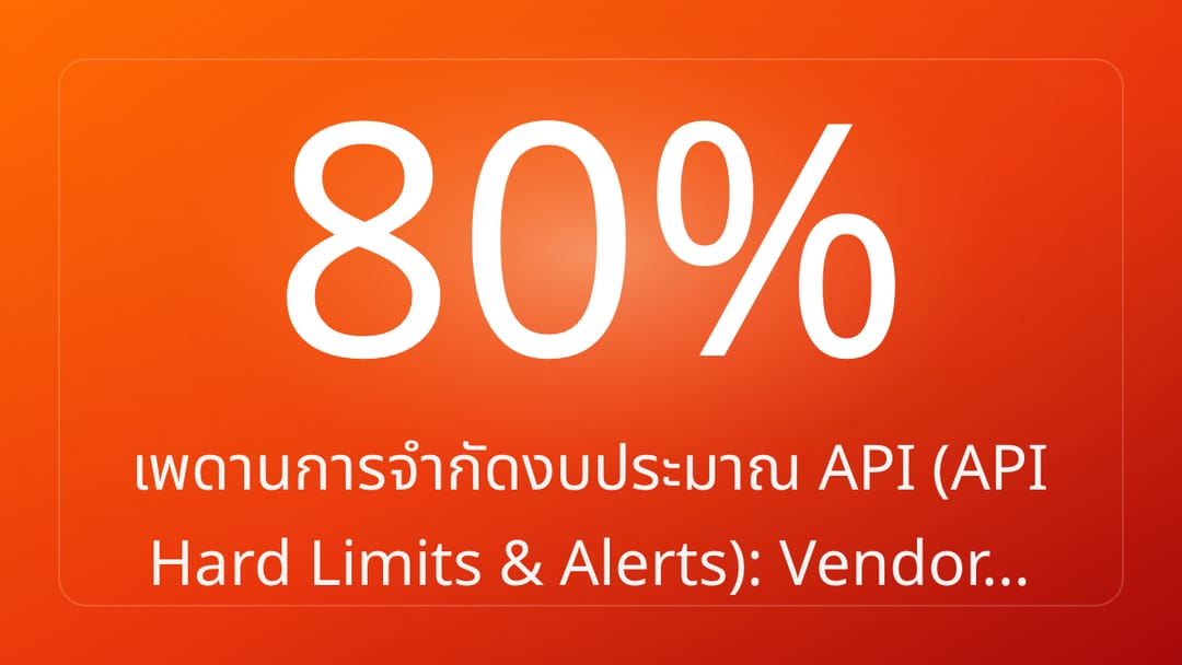 เพดานการจำกัดงบประมาณ API API Hard Limits & Alerts: Vendor…