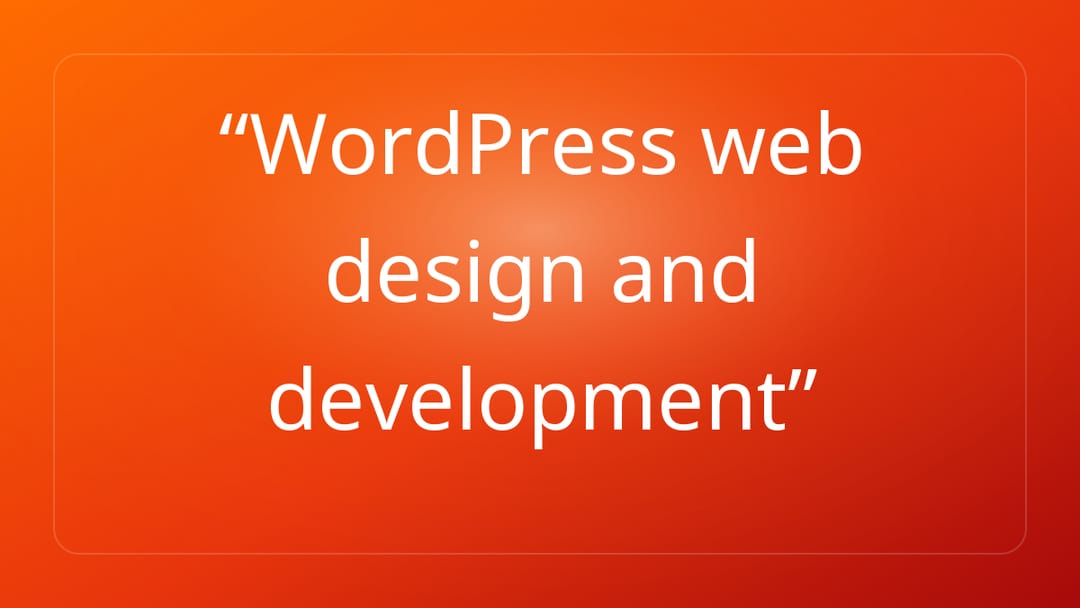 WordPress web design and development