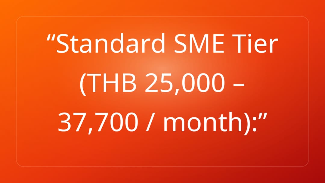 Standard SME Tier THB 25,000 – 37,700 / month: